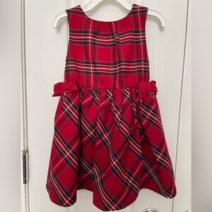 Carter's Red Plaid Toddler Dress with Bows. 3T. Worn One Time. EUC.